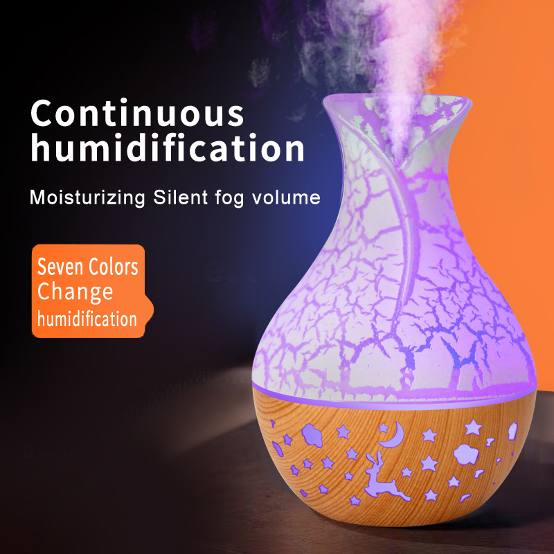 7-color LED light 150ml new vase air humidifier