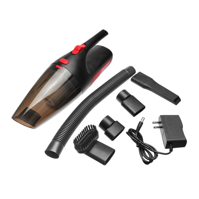 120W Wireless Rechargeable Car Vacuum Cleaner Mini Auto Home Dual-Use Cleaner Wet / Dry vacuum cleaner with LED Light (220V adapter)