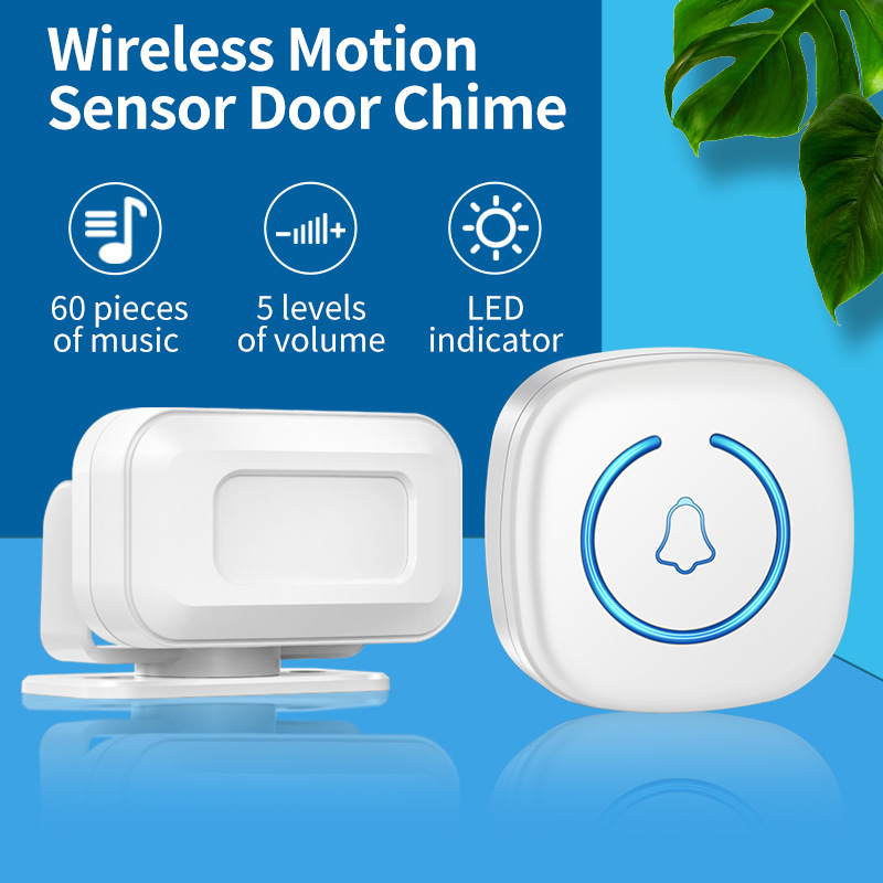 Wireless Motion Sensor Detector Alarm Home Security Alarm Store Ring Door Entry Doorbell Alert