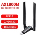 1800Mbps WiFi 6 USB Adapter 5G/2.4GHz USB3.0 Wi-fi Dongle Wireless 802.11ax Network Card High Gain Antenna