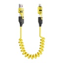 4 in 1 PD 27W 65W Fast Charging Spring Cable USB Type C To Type C And Lightning Data Cable Wire