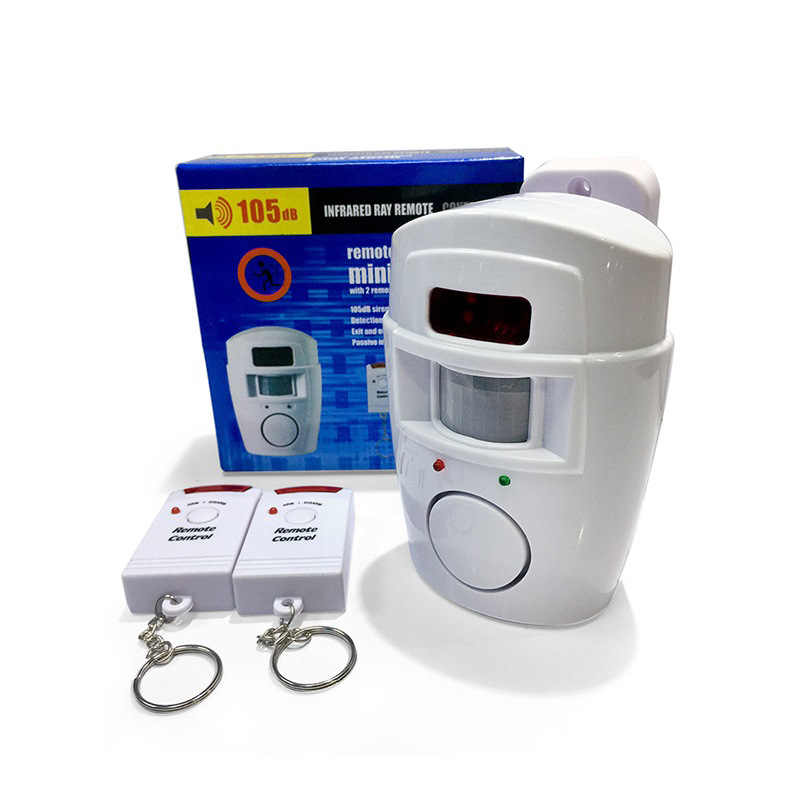 Wireless Motion Sensor Alarm with 2 Remote Controls PIR Motion Sensor Alarm Battery-powered Home Security System
