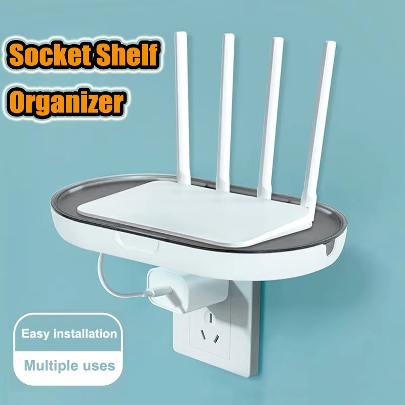 Punch-free socket rack wall router camera bracket wall storage rack