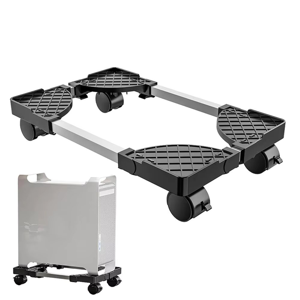 Adjustable Computer Tower Stand with Rolling Caster Wheels Mobile PC Holder Tower Stand Under Desk Fit
