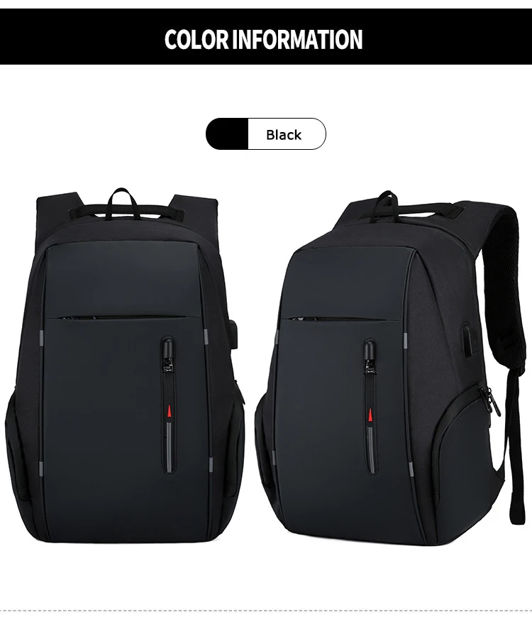 Man Backpack 15.6 Inch Laptop Men's Business Backpacks Notebook Casual Multifunction Waterproof High Quality School Bag (Black)