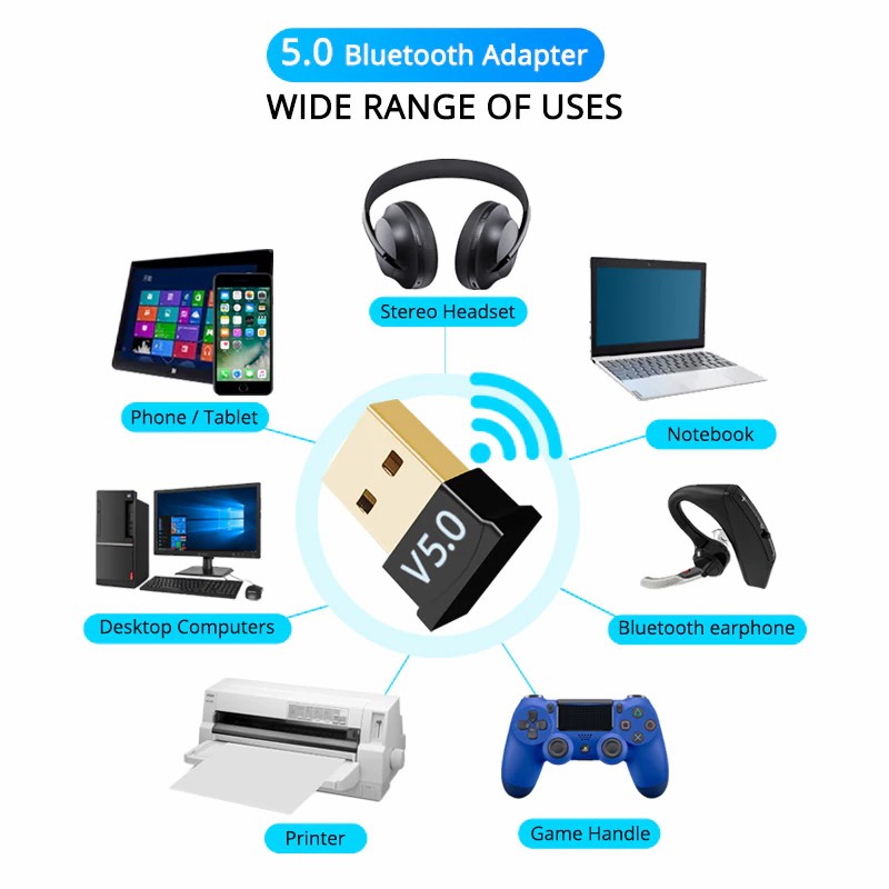USB Bluetooth 5.0 All in One Bluetooth 5.0 Dongle and Adapter