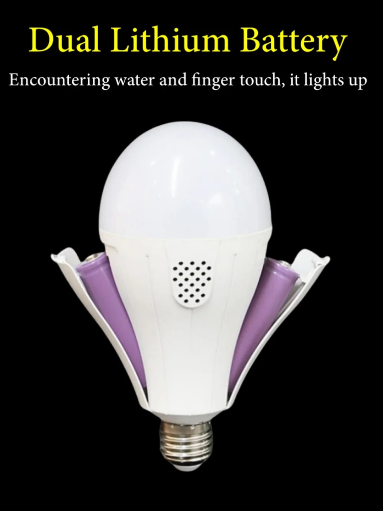 2400mah 18650 Lithium Battery Led Bulb Detachable Dual Battery E27 Emergency Light