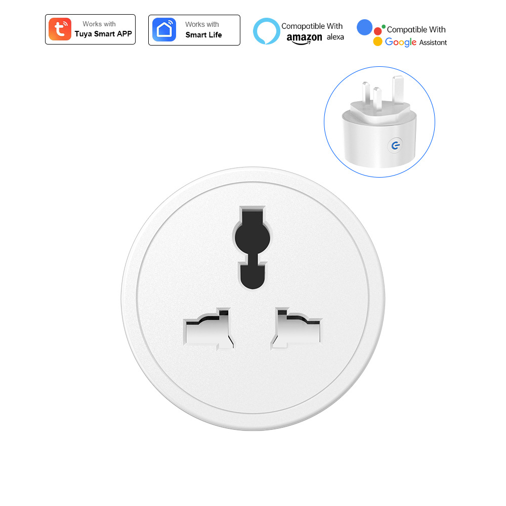 16A Tuya Smart life wifi metering universal socket smart plug mobile phone remote voice control