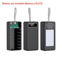 21PCS 18650 Battery Box DIY Mobile Power Case Solderless 22.5W Fast Charging DC/USB/Type-C Output With LED Light (ESS Gadgets)