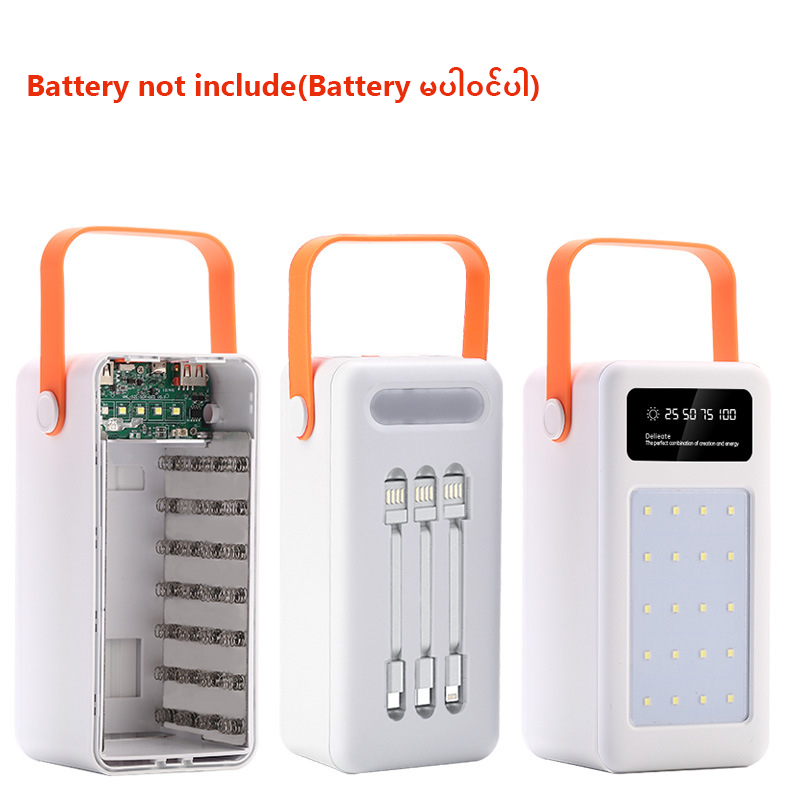 DIY 35 Slot Large Capacity 18650 Power Bank 22.5W Battery Power Case with LED Flashlight Function No Batteries (ESS Gadgets)