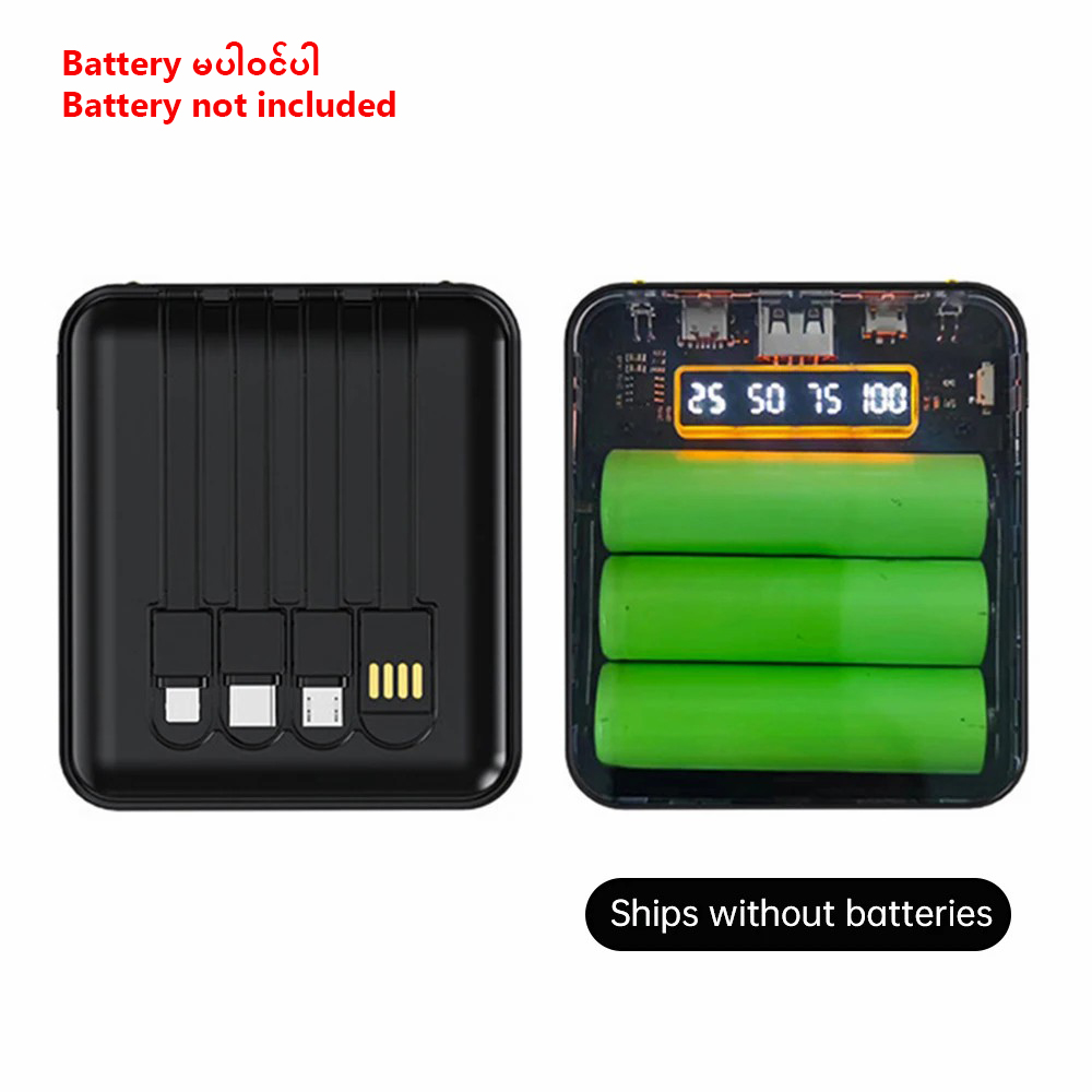 DIY Kit 3Pcs 18650 Battery Box With 4-Wire Interfaces LED Digital Display Portable Battery Charge Storage Case