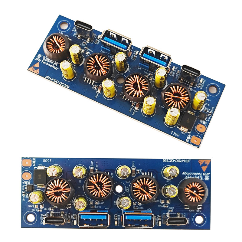 90W 4 port independent mobile phone fast charging charger module USB DC step-down QC3.0 vehicle energy storage power supply modification module