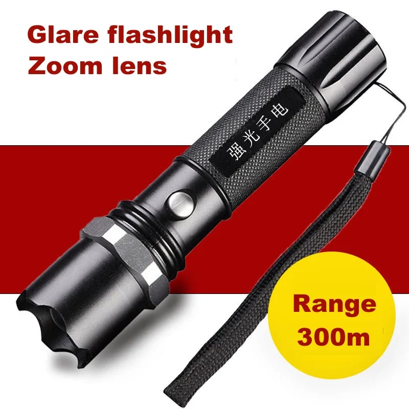 Q5 aluminum alloy bright zoom flashlight Rechargeable Li-ion 18650 Zoom led  Flashlight