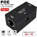 10/100Mbps RJ45 POE Injector Power Splitter POE combine Wall Hanging Adapter power supply module 5-48V