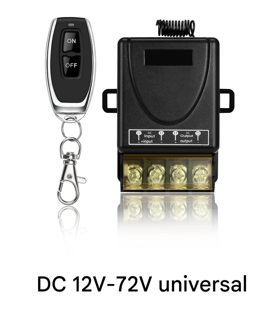 RF 433Mhz Wireless Remote Control Switch DC12-72V 30A High Current Relay Receiver With Remote