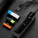 18650 Battery Chargers RECOMMENDATIONS BASED ON USAGE 2.5V to 4.2V where 2.5V is fully depleted and 4.2V is fully charged.