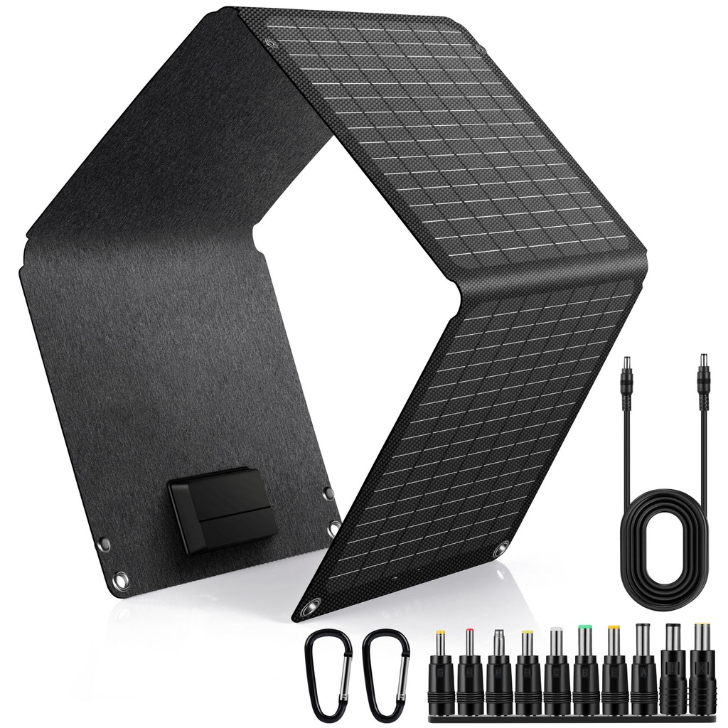30W Outdoor Folding Solar Panel with USB-C and DC Outputs Photovoltaic Portable Monocrystalline Silicon Panel