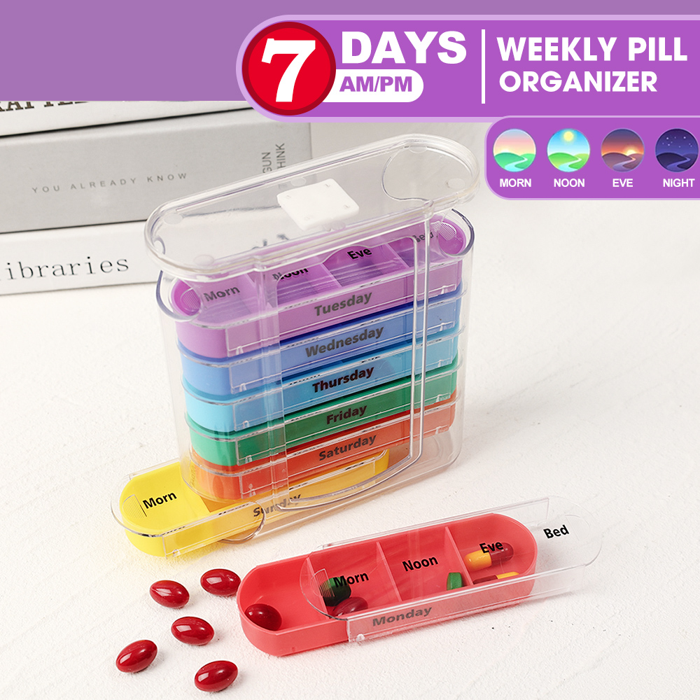 7 days a week / 28 grids a week portable drawer moisture-proof plastic medicine box