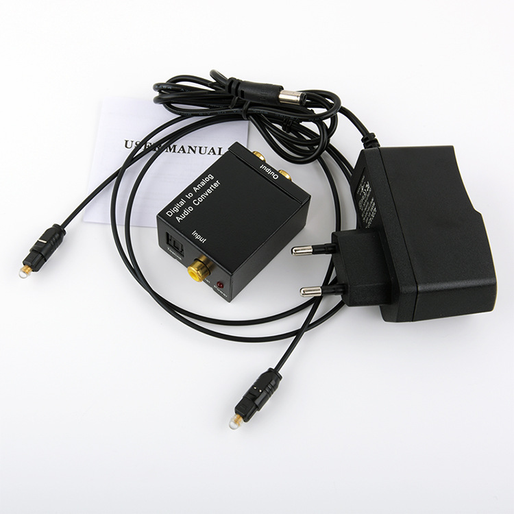 Digital to analog audio coaxial converter fiber optic to analog spdif