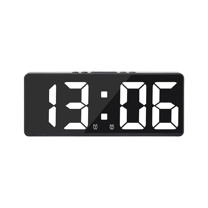 Multifunctional LED dual alarm clock with temperature and date display