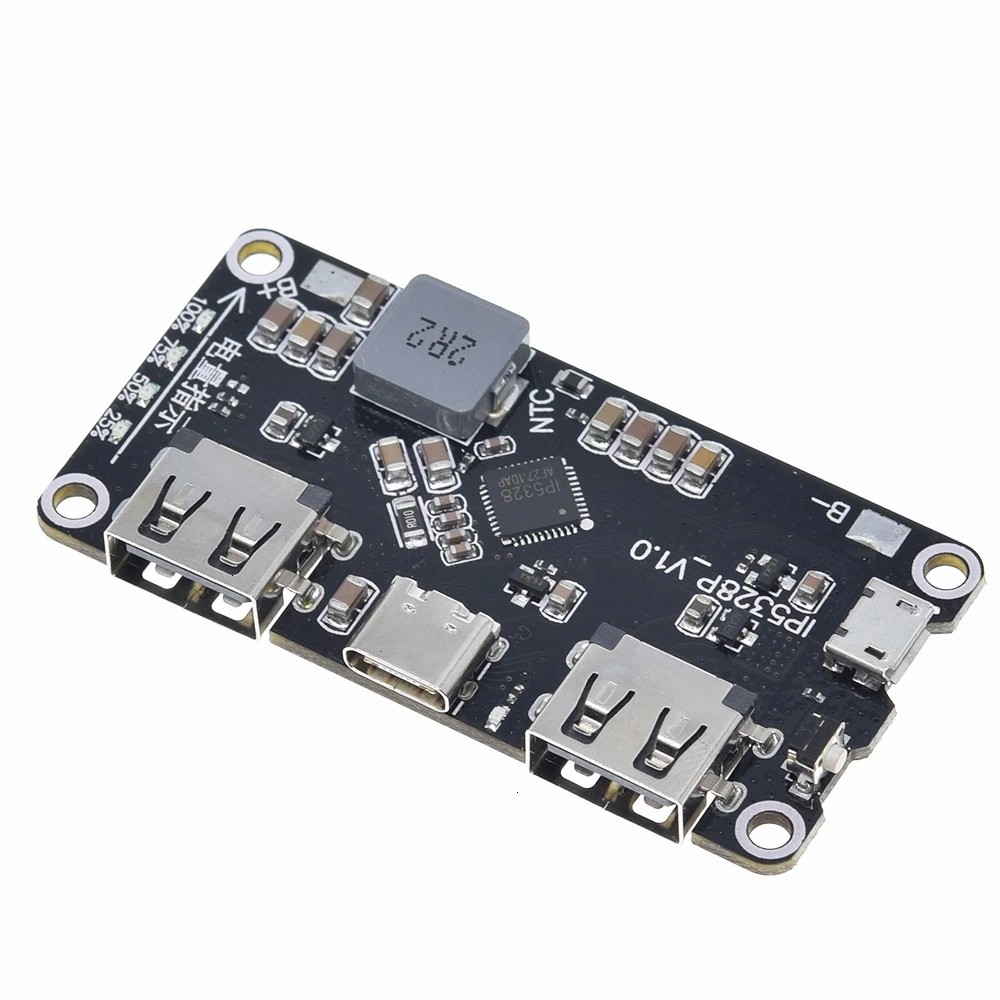 IP5328P Dual USB 18650 Battery Charger treasure Type-C 3.7V to 5V 9V 12V Step up Fast Quick Charger Circuit Board QC2.0 QC3.0