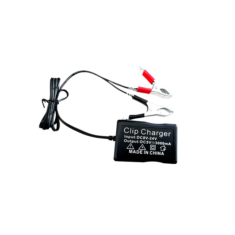 Portable Converter with Battery-Clip USB Converter Regulator with LED Light 3 Ports