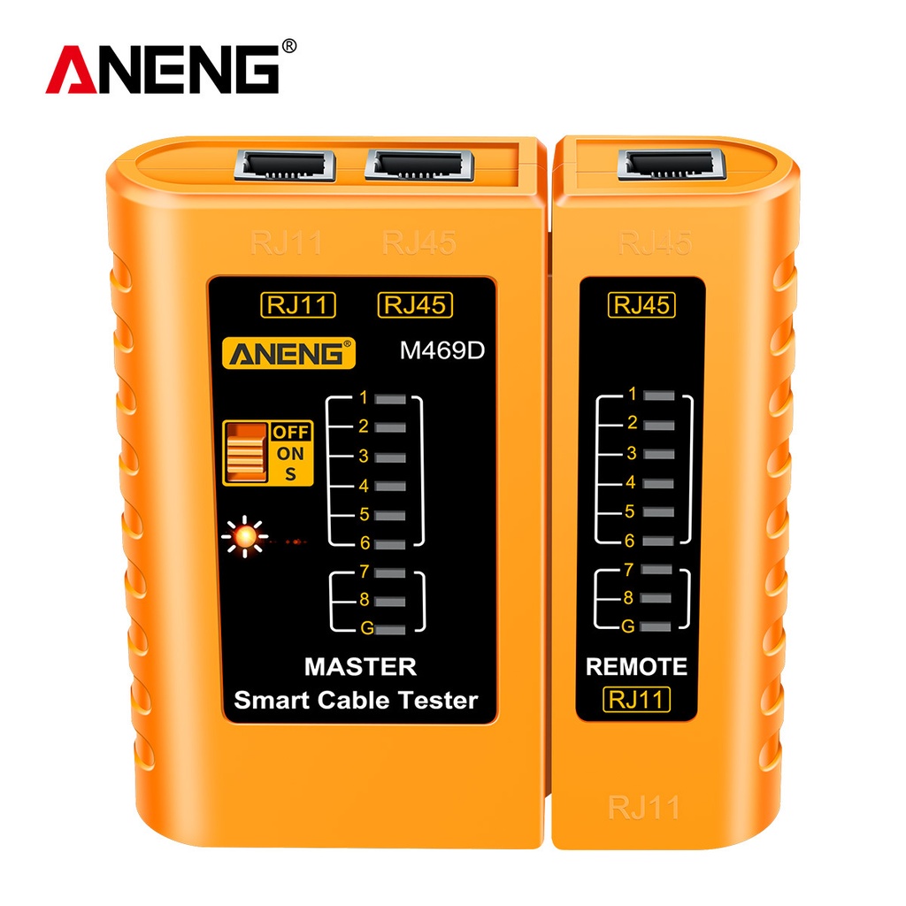 ANENG M469D Cable Lan Tester Network Cable Tester RJ45 RJ11 RJ12 CAT5 UTP LAN Cable Tester Networking Tool Network Repair Tools