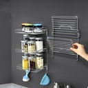Stainless steel storage rack foldable storage rack home bathroom toiletries free punching storage finishing rack