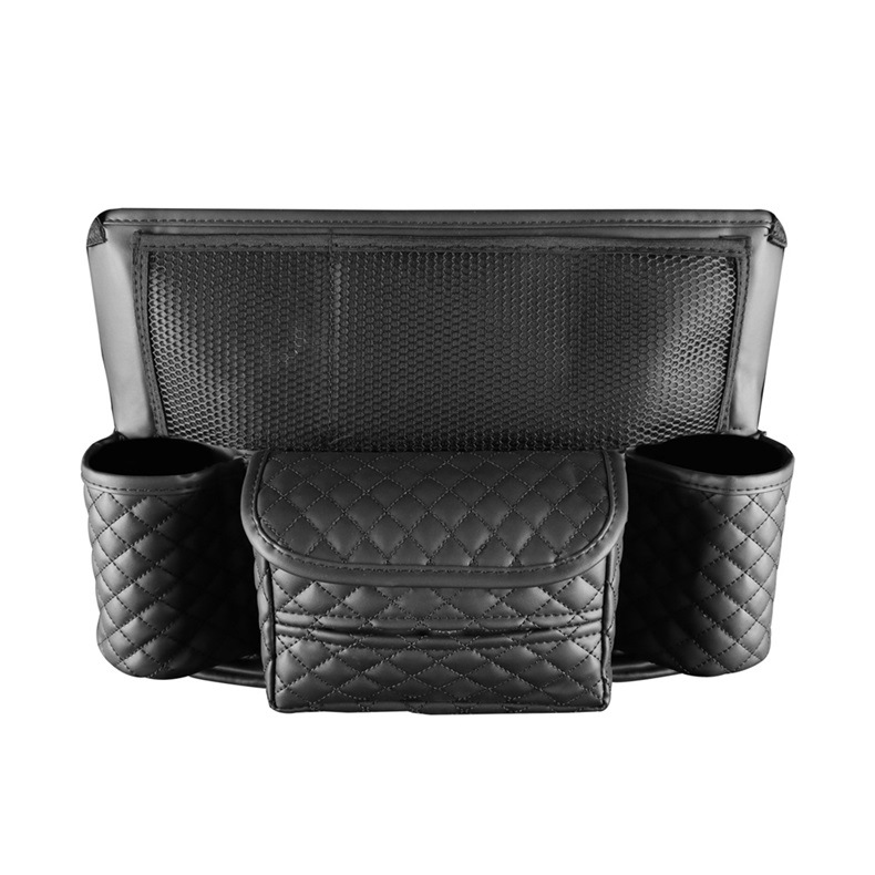 Car leather seat storage bag central control seat back bag car multi-function storage bag