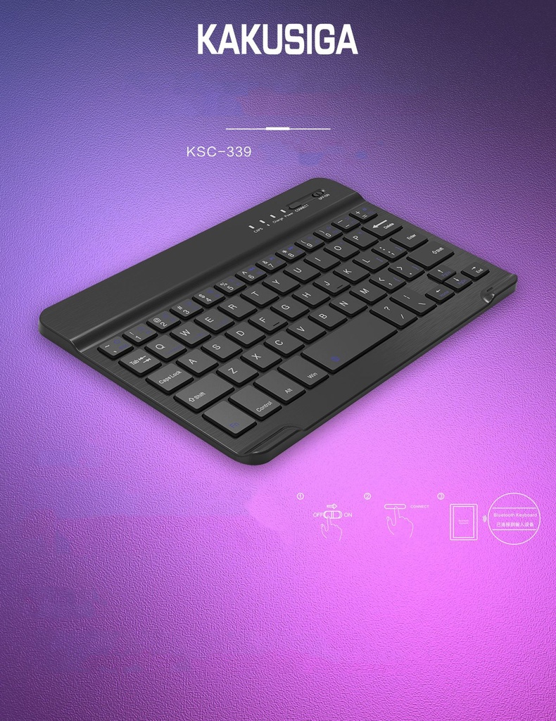 KAKUSIGA 10 inch wireless bluetooth mini keyboard