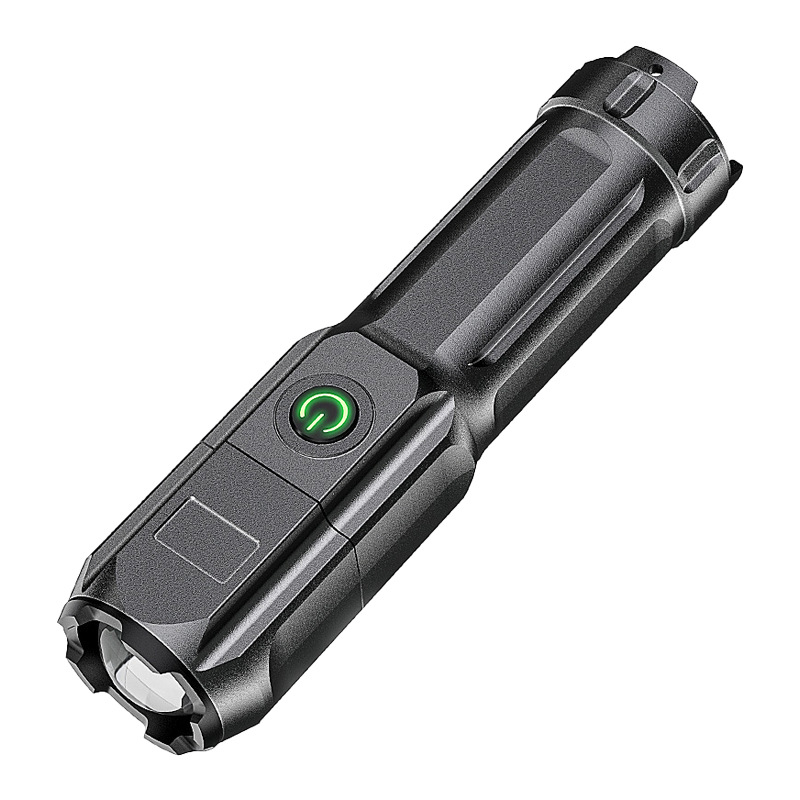 Flashlight Telescopic Zoom Strong Light Flashlight USB Charging Small Portable Spotlight Long-Range Flood Outdoor Lighting Lamp