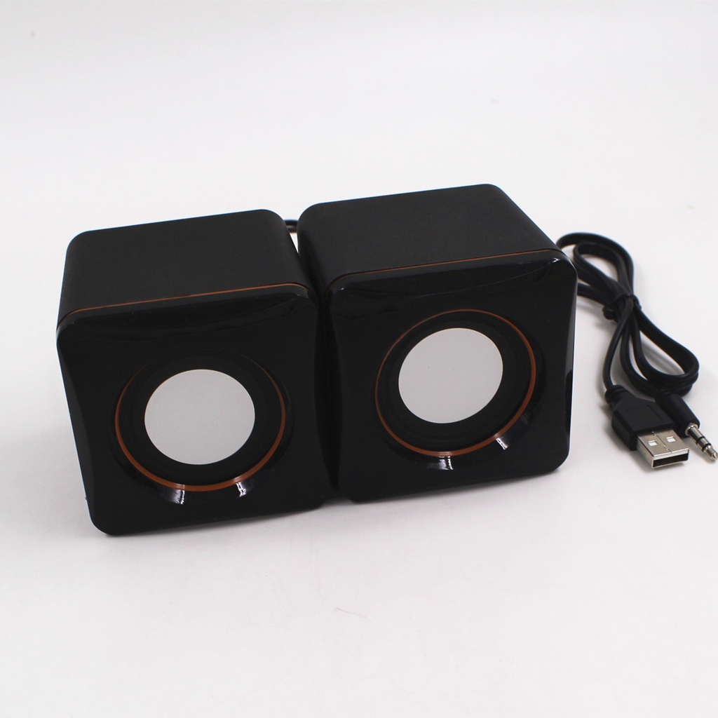 Mini Universal Computer Speakers 2 Pcs USB Power Computer Speaker Stereo 3.5mm Plug For Desktop PC Laptop Wired Bass Sound