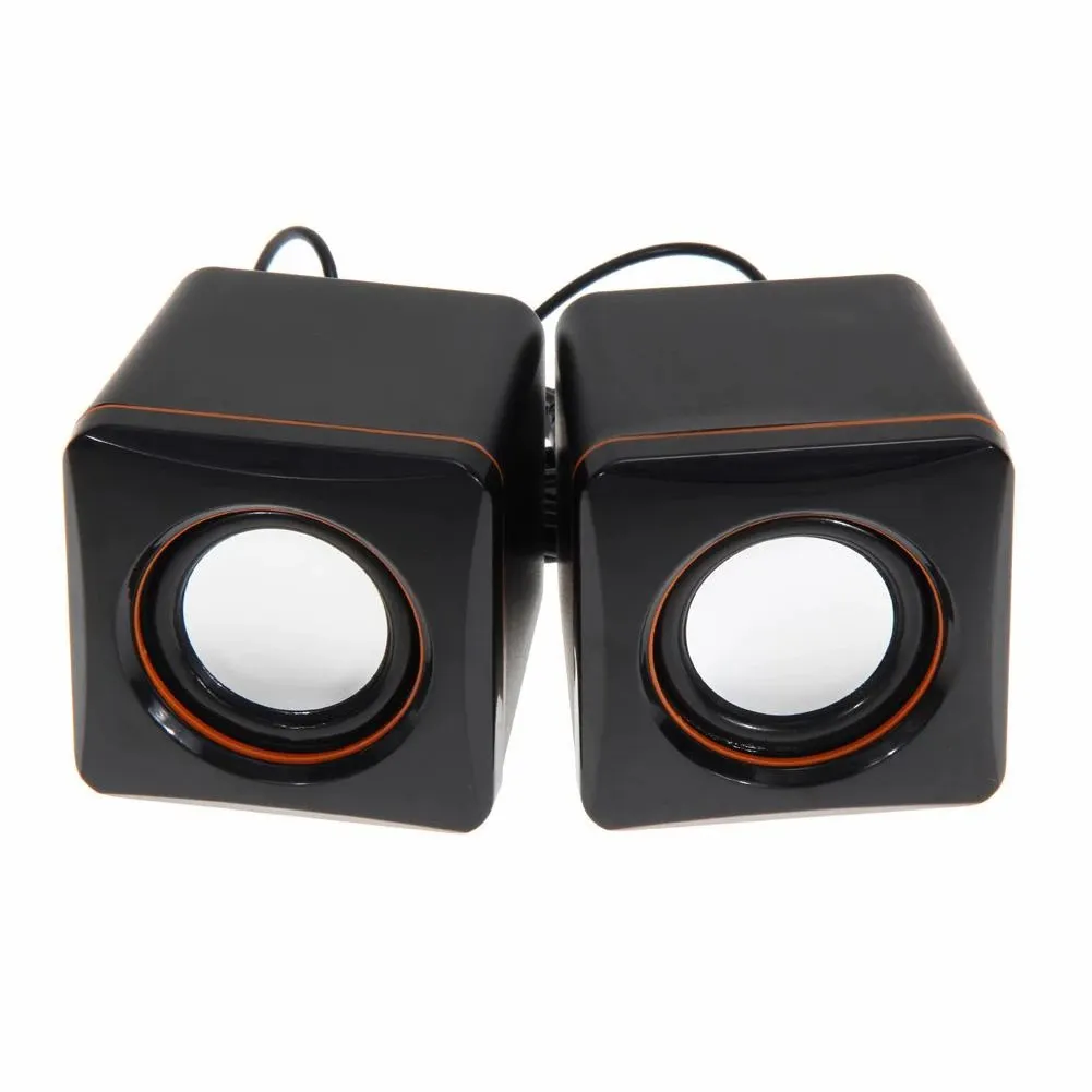 Mini Universal Computer Speakers 2 Pcs USB Power Computer Speaker Stereo 3.5mm Plug For Desktop PC Laptop Wired Bass Sound