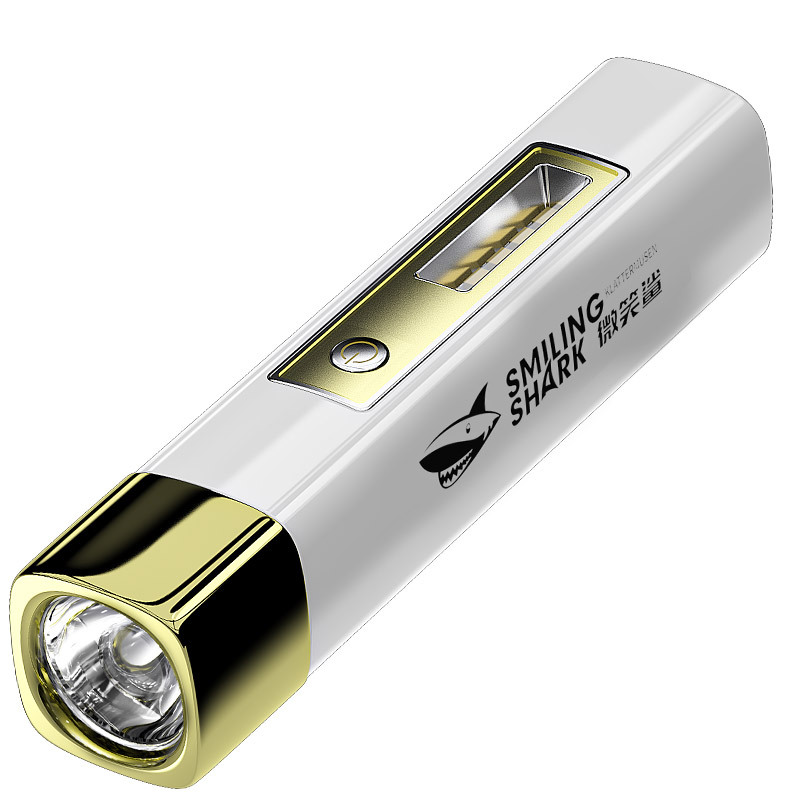 SmileShark Mini Flashlight Floodlight Side Light Portable Walking USB Charging Power Bank Camping Tent Fishing Torch