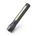 Telescopic focusing aluminum alloy waterproof rechargeable strong light flashlight COB side light