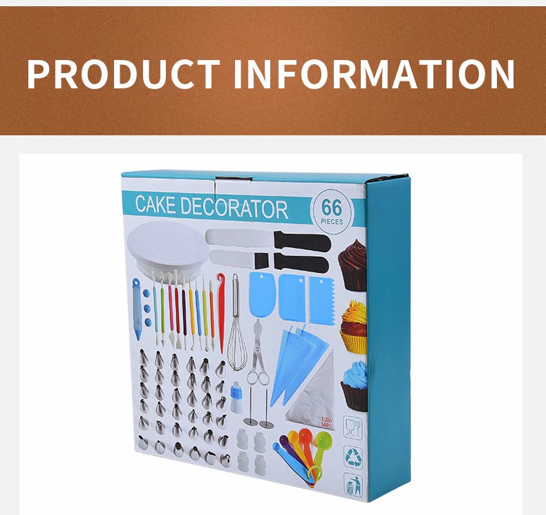 66 Pcs/Set Stainless Steel Cake Spatula Butter Whipping Cream Icing Frosting Knife Smoother Kitchen Pastry Cake Decoration Tools