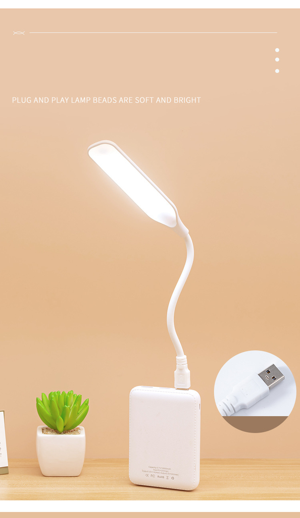 Portable Eye Care LED Book Light Students Study Reading Lamp Laptop Keyboard PC Lighting Night Light USB Plug Desk Lamp