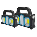 Solar flashlight COB portable work light USB emergency charging outdoor strong light