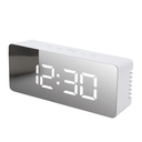 LED Mirror Digital Alarm Clock Display Time Night Light Home Decor Clock