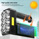 8 LED Solar rechargeable USB strong light flashlight