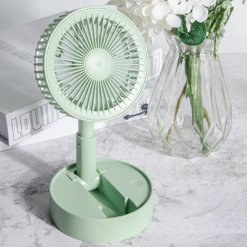 USB charging folding small fan portable outdoor mini creative desktop office telescopic fan