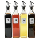Glass oil bottle set vinegar soy sauce oil pot four-pack color box