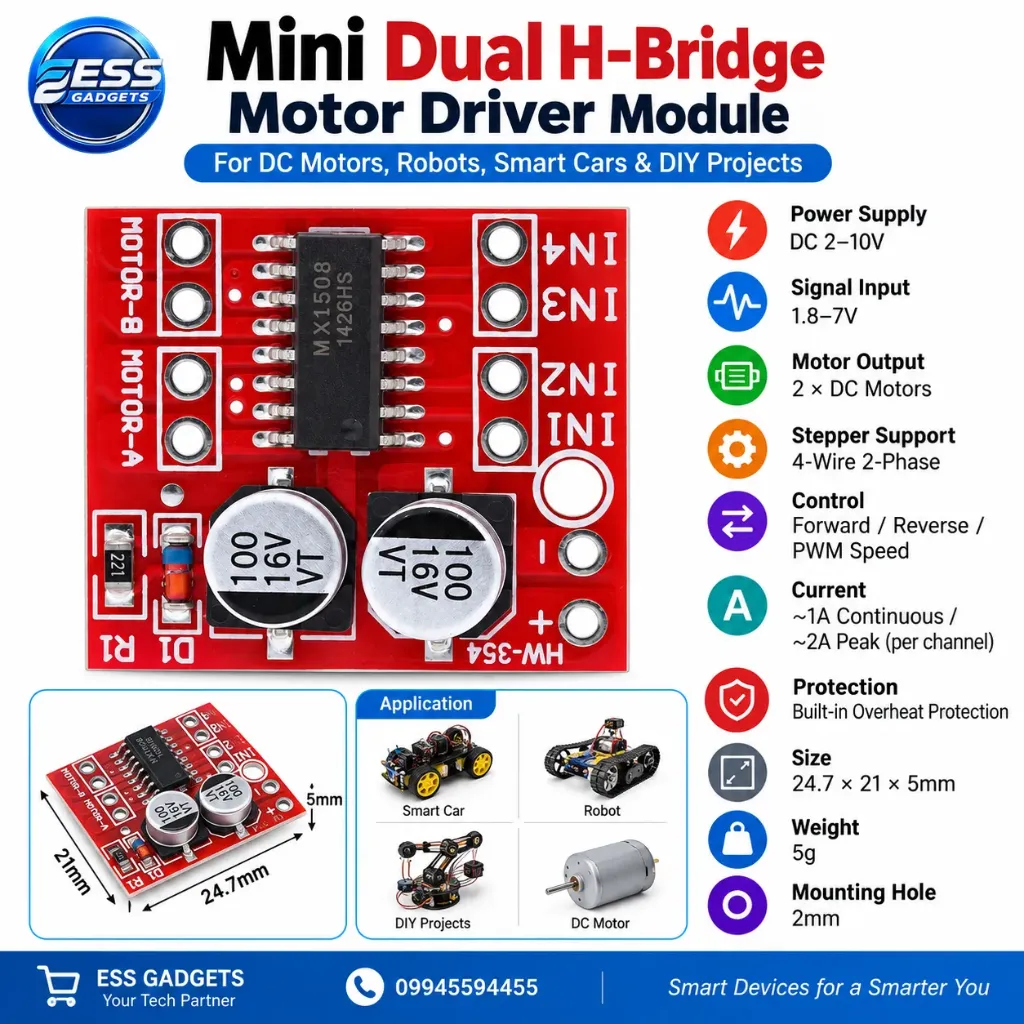 2-way DC motor drive module forward and reverse PWM speed regulation dual H-bridge stepper motor mini super L298N