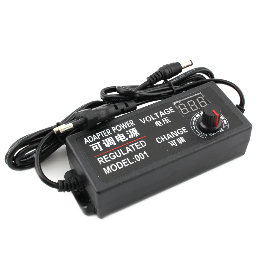 3-12V 5A 5.5*2.5mm Adjustable Voltage Power Charger with Display Dimming Adapter 60W Power