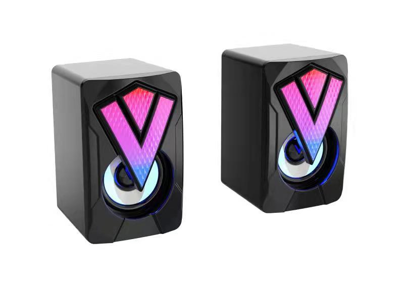 USB Wired Computer RGB Luminous Multimedia Speaker