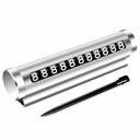 Metal Car Temporary Parking Card Universal Rotate Phone Number Plate