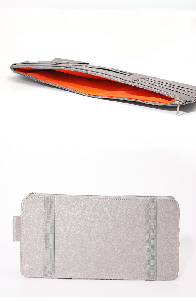 Car sun visor storage multi-function car glasses clip holder storage bag card bag car card clip document clip