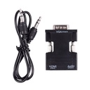 Full HD 1080P Female HDMI-compatible to Male VGA Converter with Audio Cable