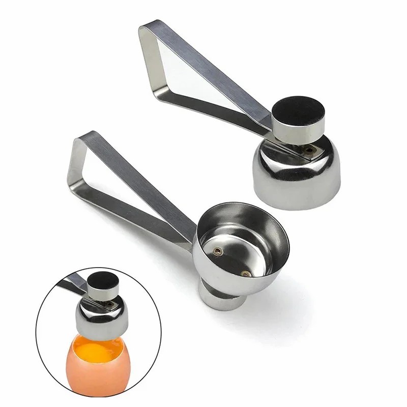 Stainless Steel Egg Topper Cutter Metal Egg Scissors Boiled Raw Egg Opener
