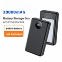 6*18650 20000mAh Power Bank Case DIY Shell Power Bank Battery Holder With Camping lamp (No Battery)